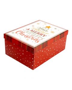 Caja navideña grande con mensaje