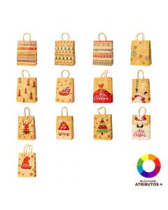 Bolsa papel kraft navideña