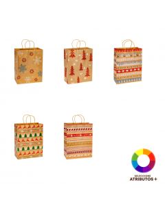 Bolsa kraft navideña