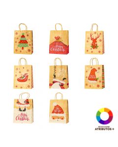 Bolsa kraft diseño navideño