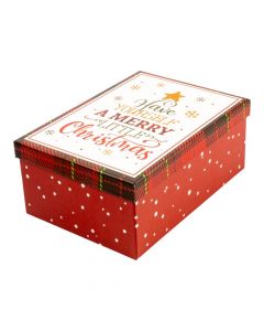 Caja navideña mensaje festivo