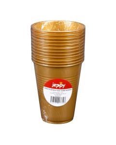 Vaso plástico dorado 12oz