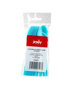 Cuchara plástica celeste