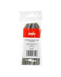 Cuchara plástica plateado