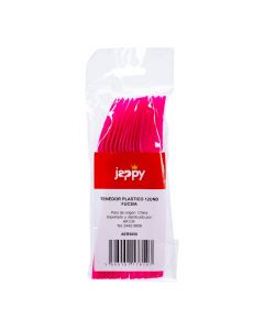 Tenedores plásticos fucsia