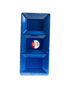 Bandeja plástica azul 3 divisiones