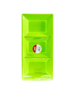 Bandeja verde limón 3 divisiones