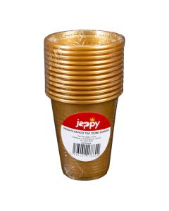 Vaso plástico dorado 7oz
