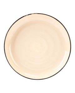 Plato porcelana rayas beige+negro