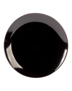 Plato porcelana negro+bronce
