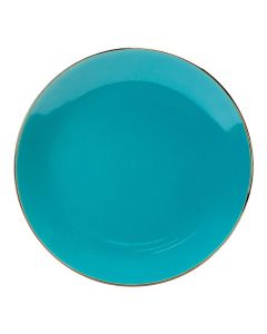 Plato porcelana turquesa bronce