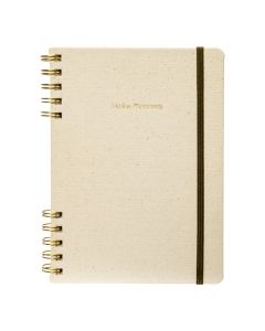 Libreta espiral beige y verde