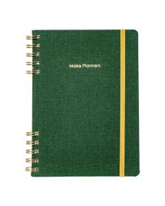 Libreta espiral verde y dorado