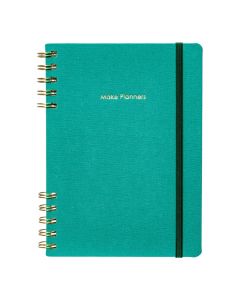 Libreta espiral turquesa dorado