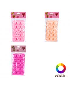 Molde silicón corazones 15 compart