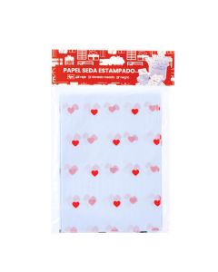 Papel seda corazones blanco-rojo