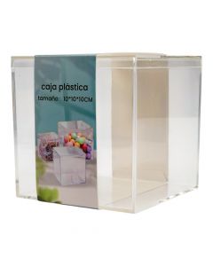 Caja plástica cuadrada transparente