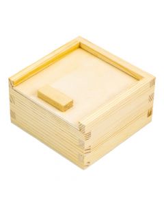 Caja madera beige compacta
