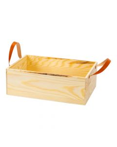 Caja madera con asas decorativa