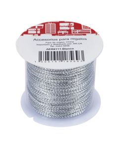 Cuerda tela plateada 20m