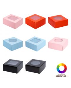 Caja cartón con ventana plástica