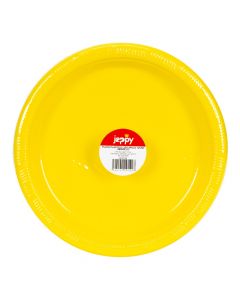 Platos plásticos amarillos 9 pulgadas
