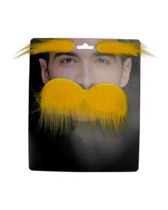 Bigote y cejas amarillo