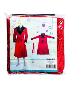 Bata afelpada adulto rojo negro