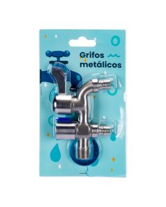 Grifo metálico doble plateado