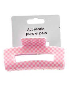 Prensa cabello cuadros rosado