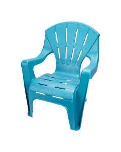 Silla plástica con brazo turquesa
