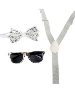 Accesorios disfraz lente y corbatín