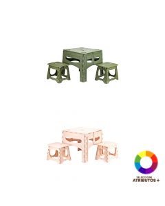 Mesa silla plegable 3pzas surtido