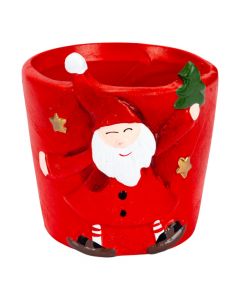 Maceta figura Santa roja