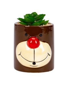 Maceta Reno con planta marrón