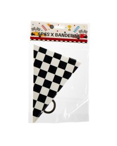 Banderín cuadros negro y blanco