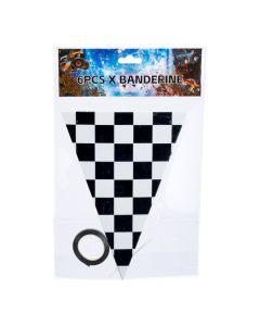 Banderín cuadros negro/blanco