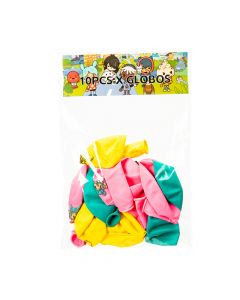 Globo látex estampado 10und multicolor