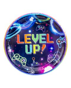 Plato estampado level up 7pulg multicolor