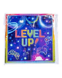 Servilleta estampado level up 20und multicolor