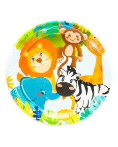 Plato estampado animal selva 7pulg multicolor