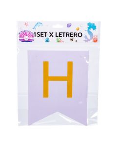 Letrero Happy Birthday lila