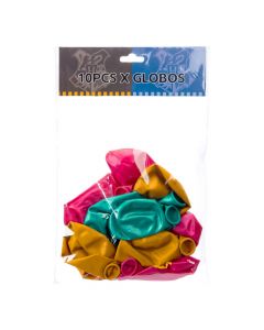 Globo látex estampado 10und multicolor