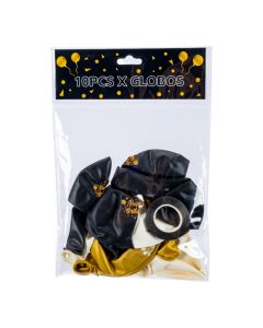 Globos Happy Birthday negro