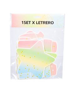 Letrero pastel cumpleaños