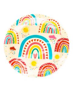 Plato estampado arcoiris 7pulg multicolor