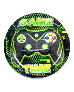 Plato estampado game time 7pulg multicolor