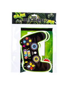 Letrero estampado happy birthday gamer multicolor