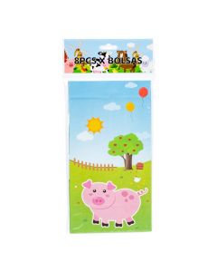 Bolsa papel estampado granja 8und surtido