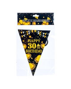 Banderín estampado happy birthday 6pzas multicolor